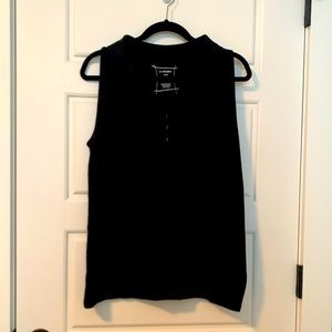 Lane Bryant Black Sleeveless Polo